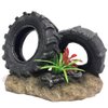SLOCME Aquarium Tyre Decorations - Resin Material Tyre Decorations，Fish Tank Tyre Ornament Aquarium Environment Friendly Decorations