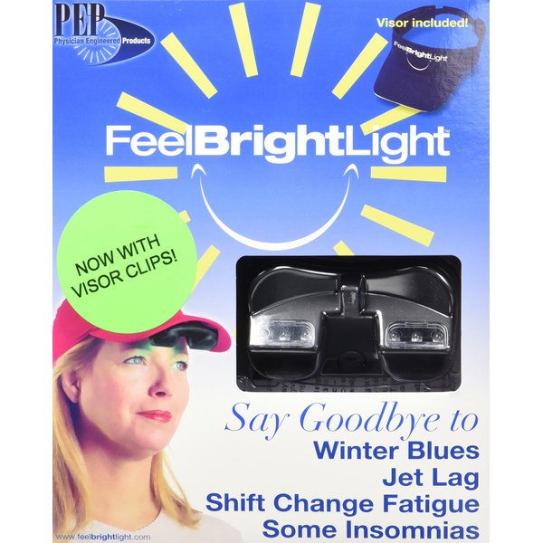 Deluxe Feel Bright Light Portable Light Therapy Device with Visor & Rechargable Battery and Charger
