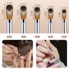 5PCS Acrylic Nail Brush Set, Size 6/8/12/14/16. Kolinsky Hair,Oval Crimped Pressed Shaped Acrylic Nail Brushes,Golden Metal Handle Acrylic Powder Brush Set Professional Manicure For DIY Home Salon