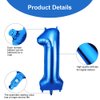 OFFCUP Number 1 Balloons 40 Inch, Navy Blue 1th Birthday Decoration Balloon Foil Helium Balloons, Big Jumbo Number Balloon Celebration Party Supplies for Baby Girls Boys Toddlers(Blue)