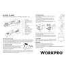 WORKPRO W052002 Block Plane, 1-5/8 In. Wide Blade, Cast Iron Body, Adjustable Cutting Depth, Black (Single Pack)
