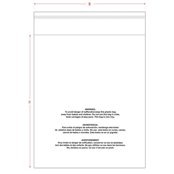 PapaPacks - 8"x10" (400 count) Self Seal Clear Poly bags with Suffocation Warning. Resealable