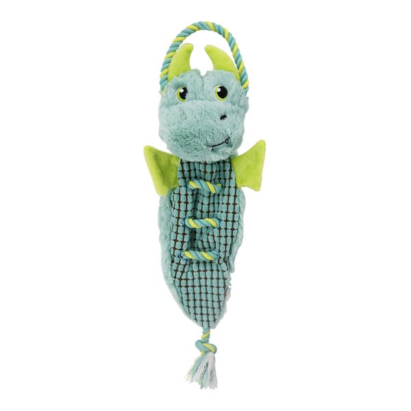Outward Hound Braidy Budz Blue Llama Dog Toy - Cozy Plush Outside with Twisted Braided Jersey Inside, Small