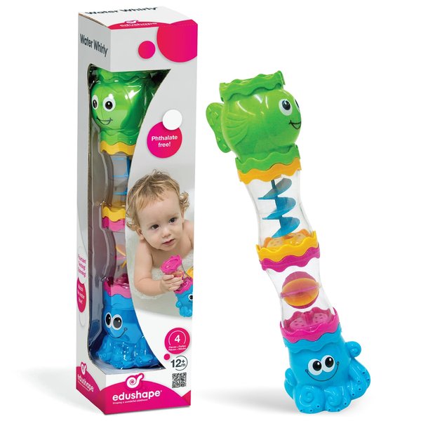 Edushape Water Whirly - Toddler Bath Toys - Early Child Development Learning Boys & Girls Water Bath Toy - Baby Bath Toys for Toddlers 1-3 Teaches Cause & Effect & STEM
