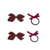 Velvet Hair Bows Clips Elastic Hairbow Ties Toddler Girls Red Ponytail Holder Ribbon Decor Accessories 4.5inch for School Kids Women Xmas Valentines Gift
