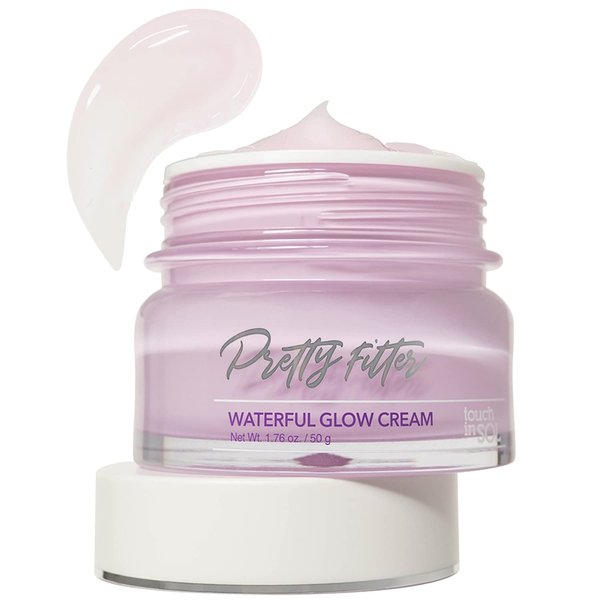 Touch in Sol Hydrating Face Moisturizer Gel Cream 1.76 oz. – Plumped Up Lightweight Day and Night Cream with Hyaluronic Acid and Collagen - Pretty Filter Waterful Glow Cream