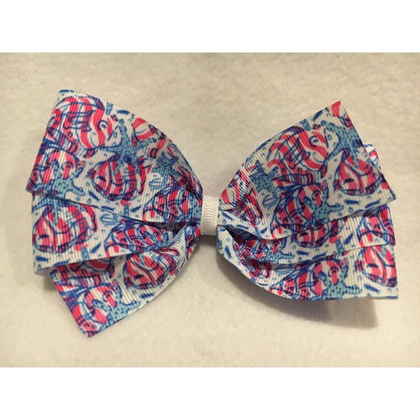 Fish Hair Bow, Fish Ribbon, Nautical Hair Bow, Preppy, Gift