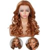 Domiso 26 Inch 13x4 HD Lace Front Wigs Human Hair Pre Plucked with Baby Hair Transparent Glueless Brazilian Blonde to Brown Body Wave Frontal Wigs for Women Natural Black Color