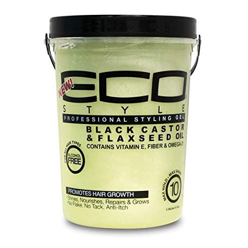 Eco Style Professional Styling Gel Black Castor & Flaxseed Oil (Pack of 3)
