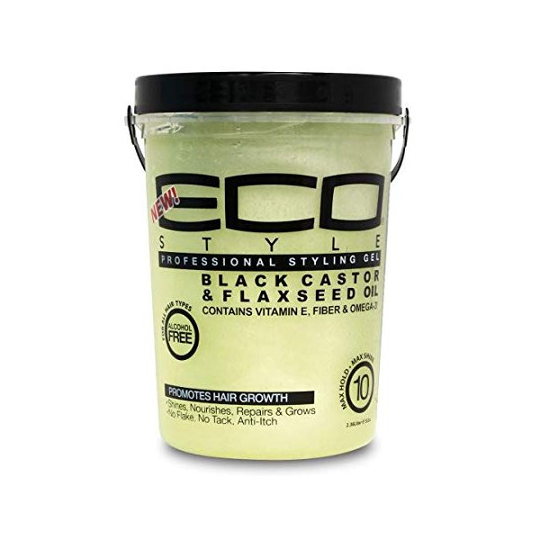 Eco Style Professional Styling Gel Black Castor & Flaxseed Oil (Pack of 3)