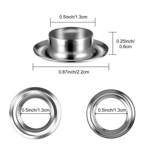 Ahvqevn Grommet Tool Kit, Grommet Setting Tool 100 Sets Grommets Eyelets (1/2 Inch Diameter) Eyelets and Eyelet Punch Die Tool