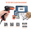 Tera Wireless 2D QR Barcode Scanner with Stand, 3 in 1 Compatible with Bluetooth & 2.4GHz Wireless & USB Wired Barcode Reader Handheld Bar Code Reader HW0001