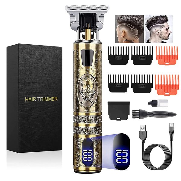 ZQIN Men's Hair Trimmer, Premium Titanium Blades, Suitable for All Hair Styles, LED Display, USB Charging Support, 180 Min Battery Life