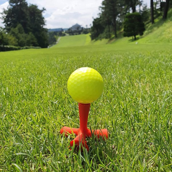 OctoTee, unisex-adult Flexible Tripod Colorful Rubber Golf Tee with Multi Height, Pack of 2