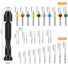 Electric Hand Drill Set for Resin Casting Mold, Electric Hand Drill with 8 Drill Bits (0.8-1.2 mm), Pin Vise Hand Drill with 10 Mini Drills (0.8-3.0 mm), 10 PCB Twist Drills (0.3-1.2 mm), Screwdriver