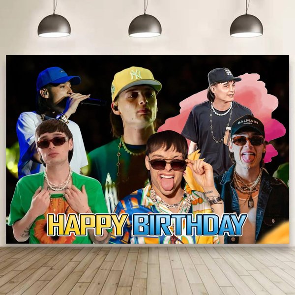 Boys Background Birthday Decorations, Boys Happy Birthday Banner Backdrop for Boys Birthday Party Supplies (5x3ft)