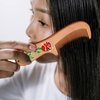 Rose Flower Wooden Comb Handmade Comb, Enamel Crystal Metal Rose Decorate Wood Comb for Wavy hair,Thick hair, Thin hair, Straight hair Tangle Combs for Men Women