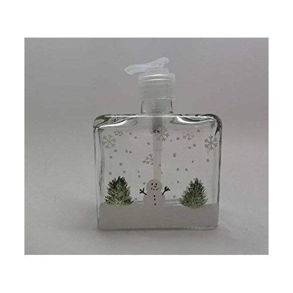 Hand painted Snowman with Trees Soap and Lotion Dispenser
