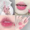 Blopuivo Jelly Lipstick Tinted Lip Gloss Heart Lip Glaze, 3 Colors Lipstick Long Lasting Moisturizing Tinted Lipgloss,Non-sticky,High Pigmented Glossy Lip Gloss