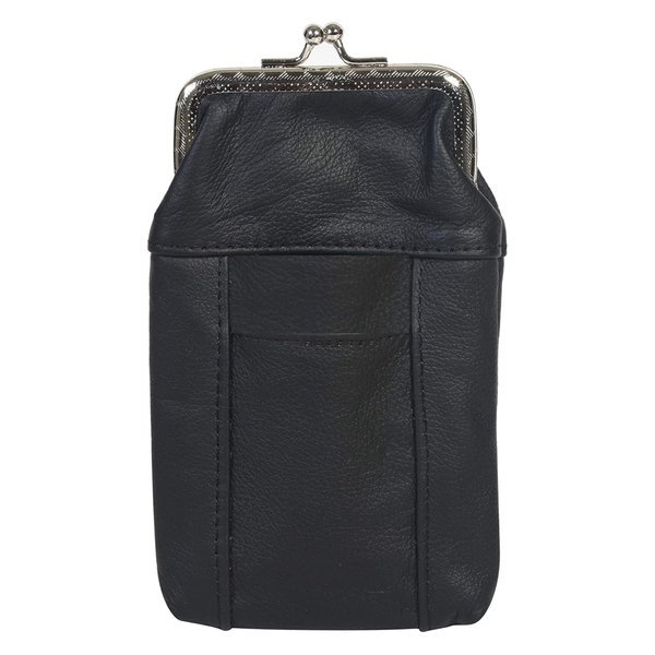 Skyway Kendrick Leather Cigarette Case with Lighter Pouch Pack Holder 100's 120's - Black