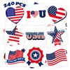 winthrop 240 Pcs 4th of July Temporary Tattoos for Kids - Individually Wrapped, Waterproof & Safe American Flag Tattoo Stickers, Perfect for American Independence Day Parties with 60 Unique Designs