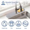 Kitchen Faucet Absorbent Mat - Instant Dry, Non Slip, Prevents Moisture Buildup, Diatomaceous Earth Splash Guard for Kitchen Sink Bathroom Counter[Light Grey, 17.7*3.9inch]