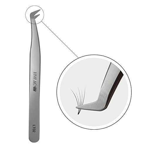 LASHVIEW Lash Tweezer, High Precision Stainless Steel Volume Eyelash Tweezers, Eyelash Extension Tweezers for Profissional Grafting lash Extension, LT02