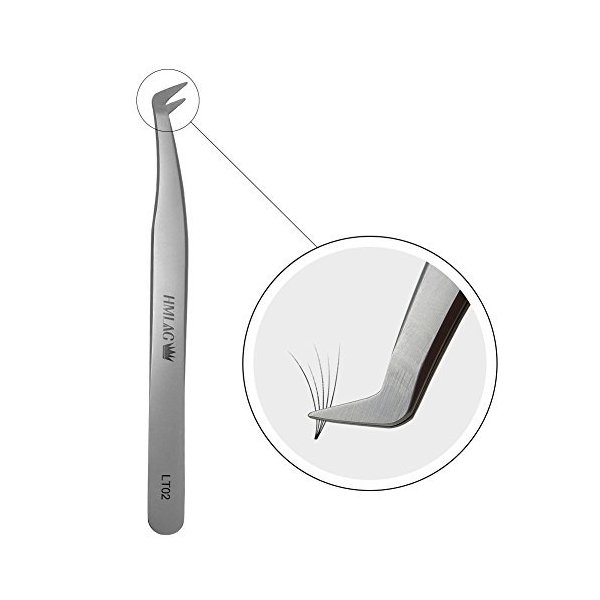 LASHVIEW Lash Tweezer, High Precision Stainless Steel Volume Eyelash Tweezers, Eyelash Extension Tweezers for Profissional Grafting lash Extension, LT02