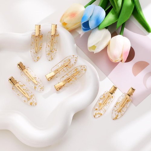 No Bend Hair Clips 5PCS 7PCS 9PCS Bridesmaid Proposal Gifts, Bridesmaid Hair Clips Gold Glitter Hair Clips, bridal shower cute hairpin Wedding party souvenir decoration gifts (Gold Hair Clip 7pcs)