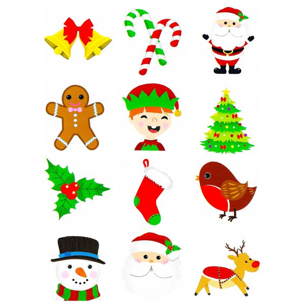 48 x Christmas Children's Temporary Tattoos (4 packs of 12) by Henbrandt