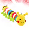 POPETPOP Yellow Caterpillar Toy Pet Squeaker - 2pcs Dog Chew Toy, Soft Short Plush Toy Interactive Dog for Puppy (Colorful Caterpillar) Squeaky Pet Sound Toy