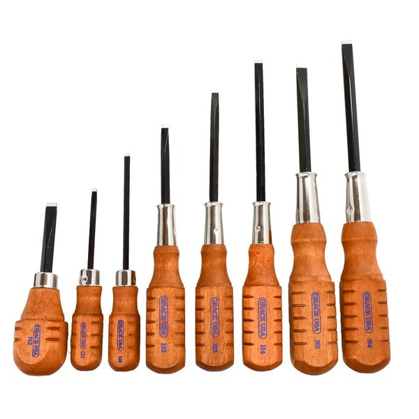 Grace USA Original Gun Care Screwdriver Set, Tools & Accessories for Gunsmithing & Woodworking, 8 Piece Set, Made in USA