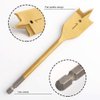 COMOWARE Spade Drill Bit Set- Paddle Flat Bits, Hole Cutter, Titanium Coating, Carbon Steel, Woodworking, 6-Pieces, 3/8"-1"