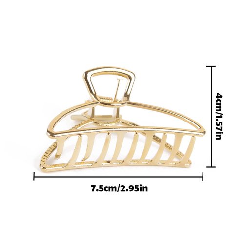 Cubahop Hair Claw Gold Hair Clips Non Slip Claw Clips Square Hair Accessories Daily Party Gift for Women and Girls (2PCS)