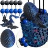 Fantasy Dragon Cake Topper Dragon Eggs Cake Decor Blue Black Balls Cake Decor for Baby Shower Birthday Wedding Party Supplies