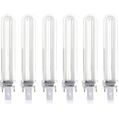 MAGIKON 6-Pack Replacement Electronical 9W U-Shaped 365nm Lamp Bulb Tube for Nail Art Dryer UV Lamp Light - Not Inductance Bulb (6-2/5-Inch, Normal)
