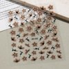 5D Flower Nail Stickers for Nail Art Brown Daisy Gel Nail Stickers Summer Embossed Nail Art Stickers Bling Nail Decals Self-Adhesive Nail Decal with Floral Designs Nail Art Decoration Manicure DIY