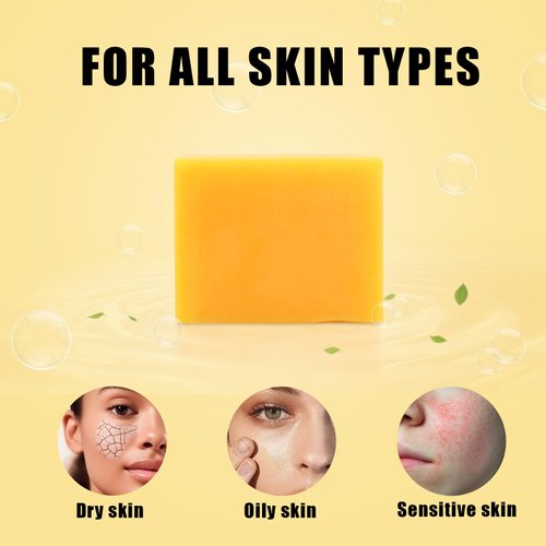 Umpeimvon 3 Pack Turmeric Soap Bar for Face & Body Cleanser, Smooth Skin and Moisturizing, All Natural Turmeric Skin Soap, Organic Handmade Ginger Soap – for All Skin Types, 3.53oz