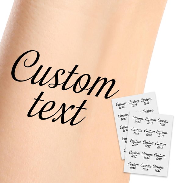 Custom Temporary Tattoos with Text Personalized Name Fake Tattoos for Adult Men Women Customized Gifts for Birthday Bachelorette Party