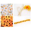 Sunflower Crown Flower Headbands Wreath for Women Girls White Daisy Flower Headband Bridal Headpiece Party Festivals Head Band Hair Accessories 2pcs