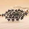 Teyglen Black Rhinestone Wedding Hair Comb Bridal Black Crystal Hair Comb Wedding Hair Accessories for Bride Black Rhinestone Headpiece Hair Piece for Women Girls(Black)