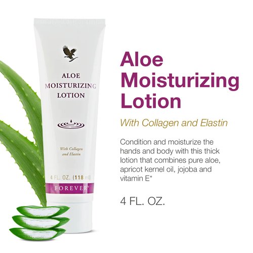 Forever Living - Forever Aloe Moisturizing Lotion - Deep Hydration with Aloe Vera, Collagen, and Elastin - For Hands and Body - 4 fl. oz.