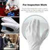 2 Pairs White Cotton Gloves 100% Cotton Moisturising and Protective Gloves Cotton Gloves for Eczema & Dry Hands, inspection Gloves| Coin Handling and Jewelry Inspection Gloves