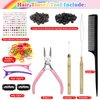 Fairy Hair Tinsel Kit with Tools 12 Colors 2400 Strands 48 Inch Glitter Tinsel Hair Extensions Heat Resistant