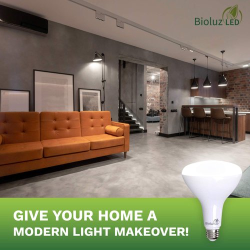 Bioluz 4 Pack Brightest BR40 LED Light Bulb - 90 CRI Instant ON 5000K Daylight Light Bulbs 16W 1400 Lumen Led Bulbs Indoor & Outdoor Lighting Smooth Dimmable Lightbulb UL Listed Title 20 Compliant