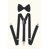 BABEYOND 1920s Mens Gatsby Costume Accessories Set 30s Panama Hat Elastic Y-Back Suspender Pre Tied Bow Tie Pocket Watch and Plastic Cigar (Black Set)