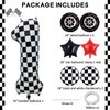 Eoopoon Race Car Balloons Party Decorations,42 Inch Black and White Checkered Number Balloon 1, 1th Race Car Birthday Party Supplies, Race Car Balloon Theme Party Decor Supplies 7Pcs(Checkered set 1)