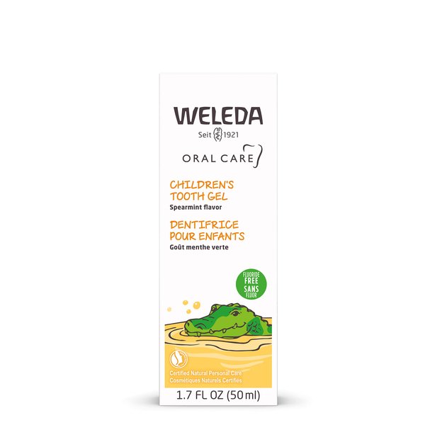Weleda Oral Care Children's Tooth Gel, 1.7 Fluid Ounce (Pack of 1), Fluoride Free, Spearmint Flavor, Plant Rich Toothpaste with Calendula, Silica and Fennel