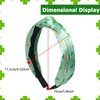 HIFANMM Green Shamrock Headbands St Patrick's Day Knotted Hair Bands for Women Girls, Green Clovers Hair Accessories, Top Knot Irish Day Parade Party Decoration Hair Hoop 1Pcs