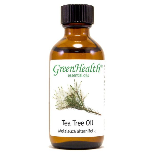 Tea Tree Essential Oil – 2 fl oz (59 ml) Glass Bottle w/Cap – 100% Pure Essential Oil – GreenHealth